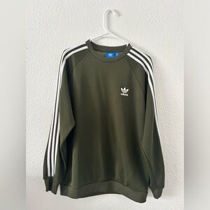 Adidas Striped Olive Green Sweater